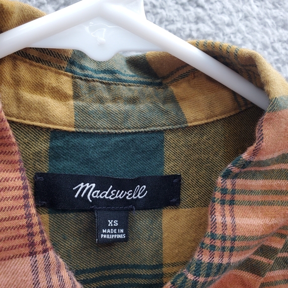 Madewell Flannel Sunday Shirt in Seconda Plaid Womens Size XS Pockets - Picture 2 of 12